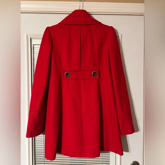 Grane Bold Red Pea Coat - Picture 6 of 8
